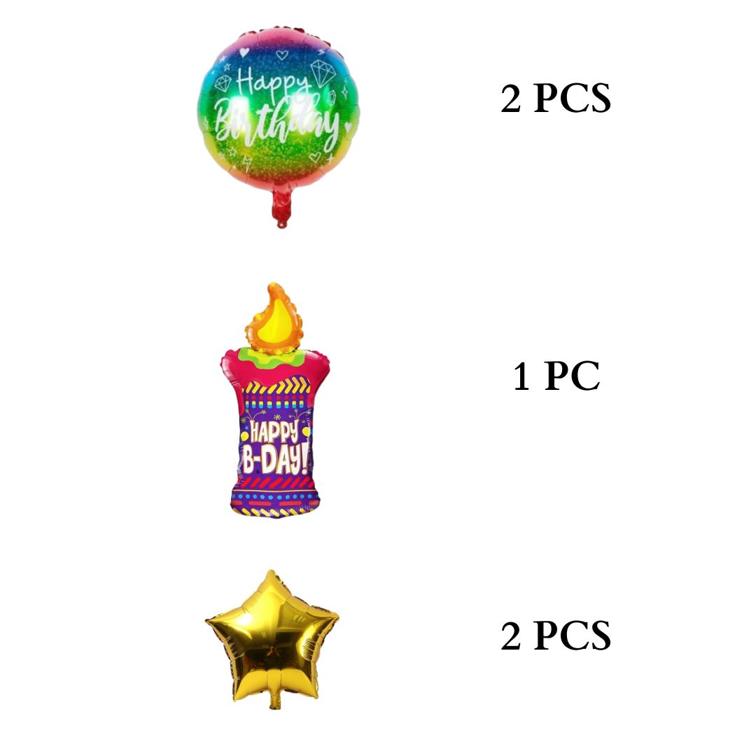 Happy B-DAY Foil Balloon Set Of 5