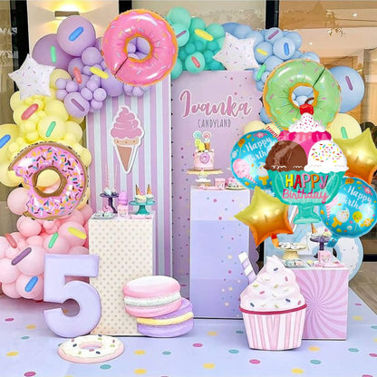 Cup Cake HBD Foil Balloon Set Of 5