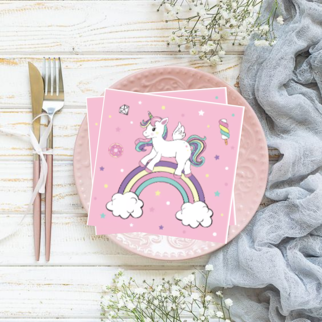 Unicorn Theme Paper Napkins - 20PC