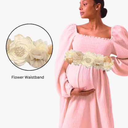 Floral Wasit Belt in Peach/White Color for Mother To Be or Bride To Be - 1PC