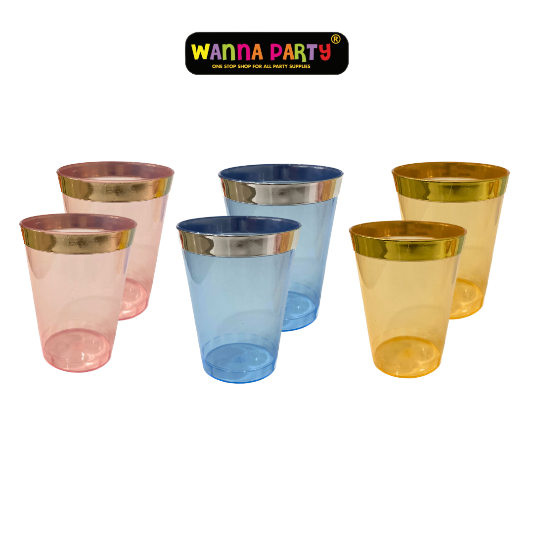 Neon Drinking Glasses with Silver/Rose Gold and Go