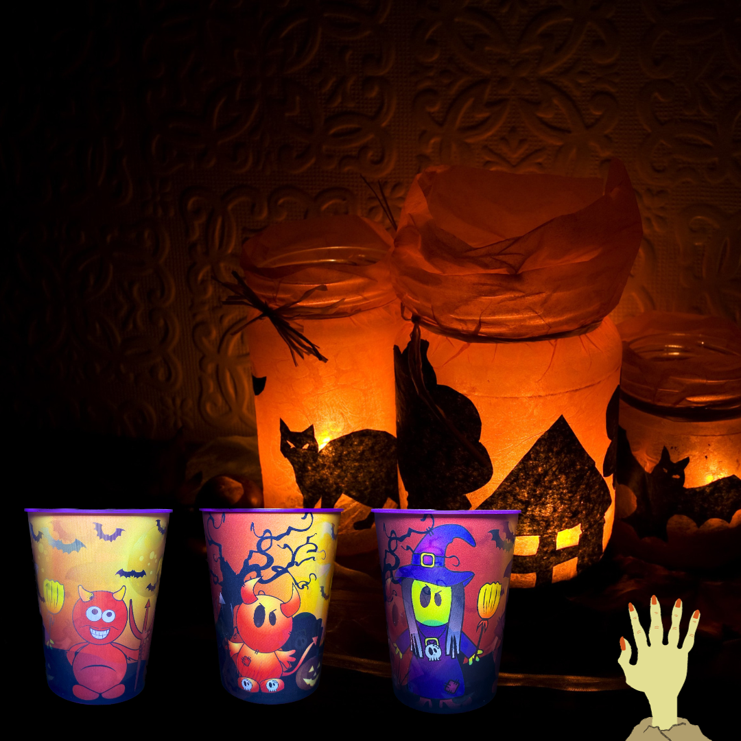 Halloween Color Changing Drinking Glass Tumblers O