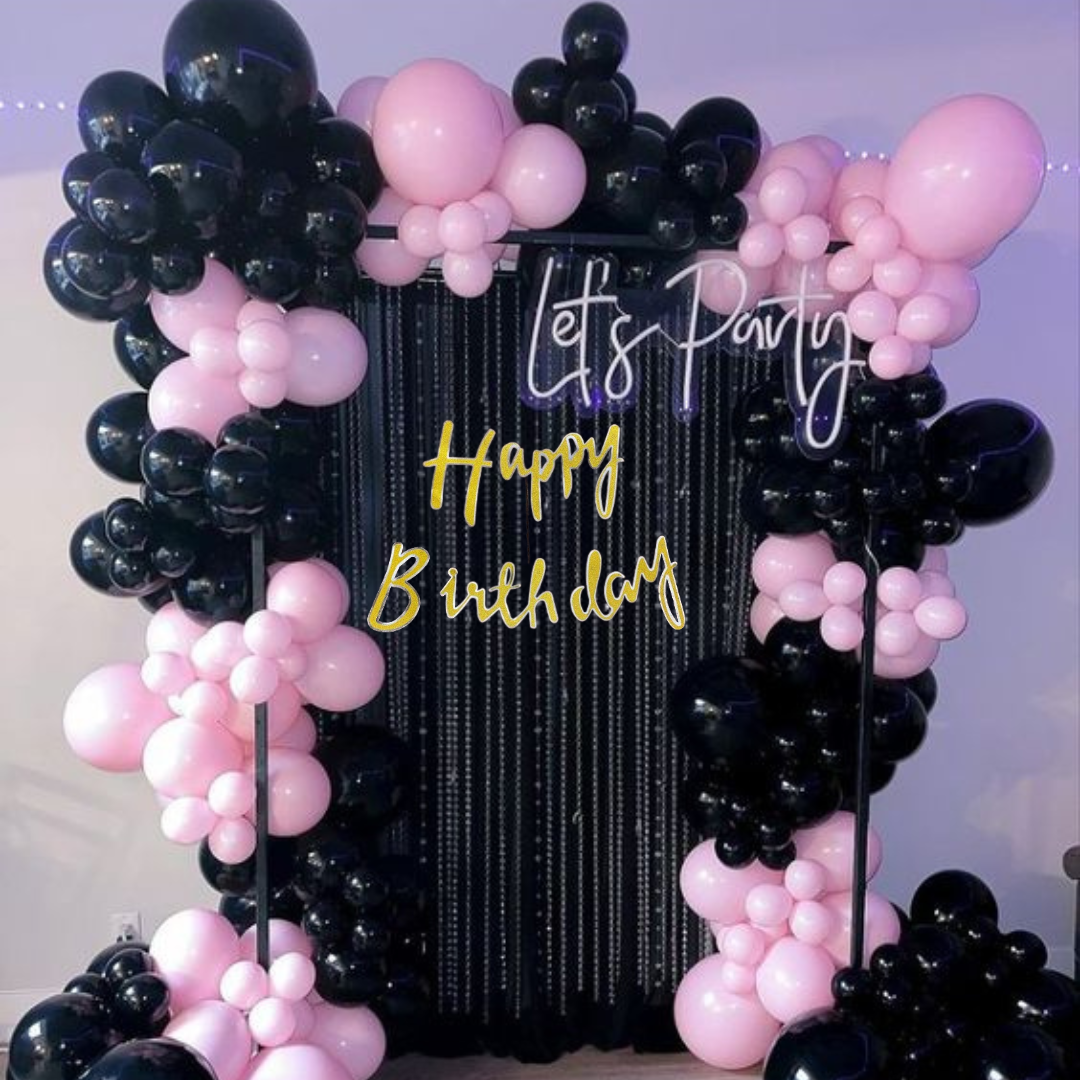 Happy Birthday Cursive Glitter Gold &amp; Silver Banner- 6FT