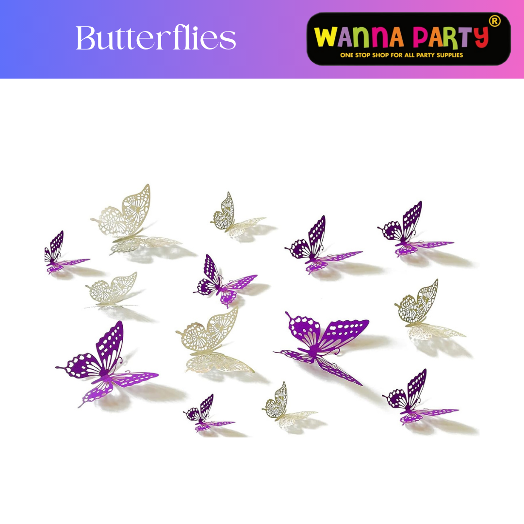 Purple Balloon Set with Butterfly