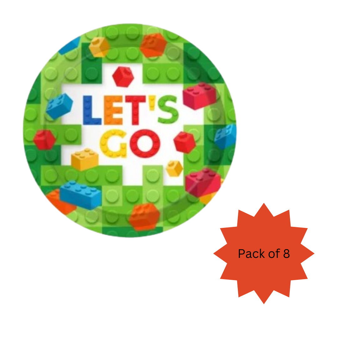 LEGO Theme Paper Plates  9"- Pack of 8