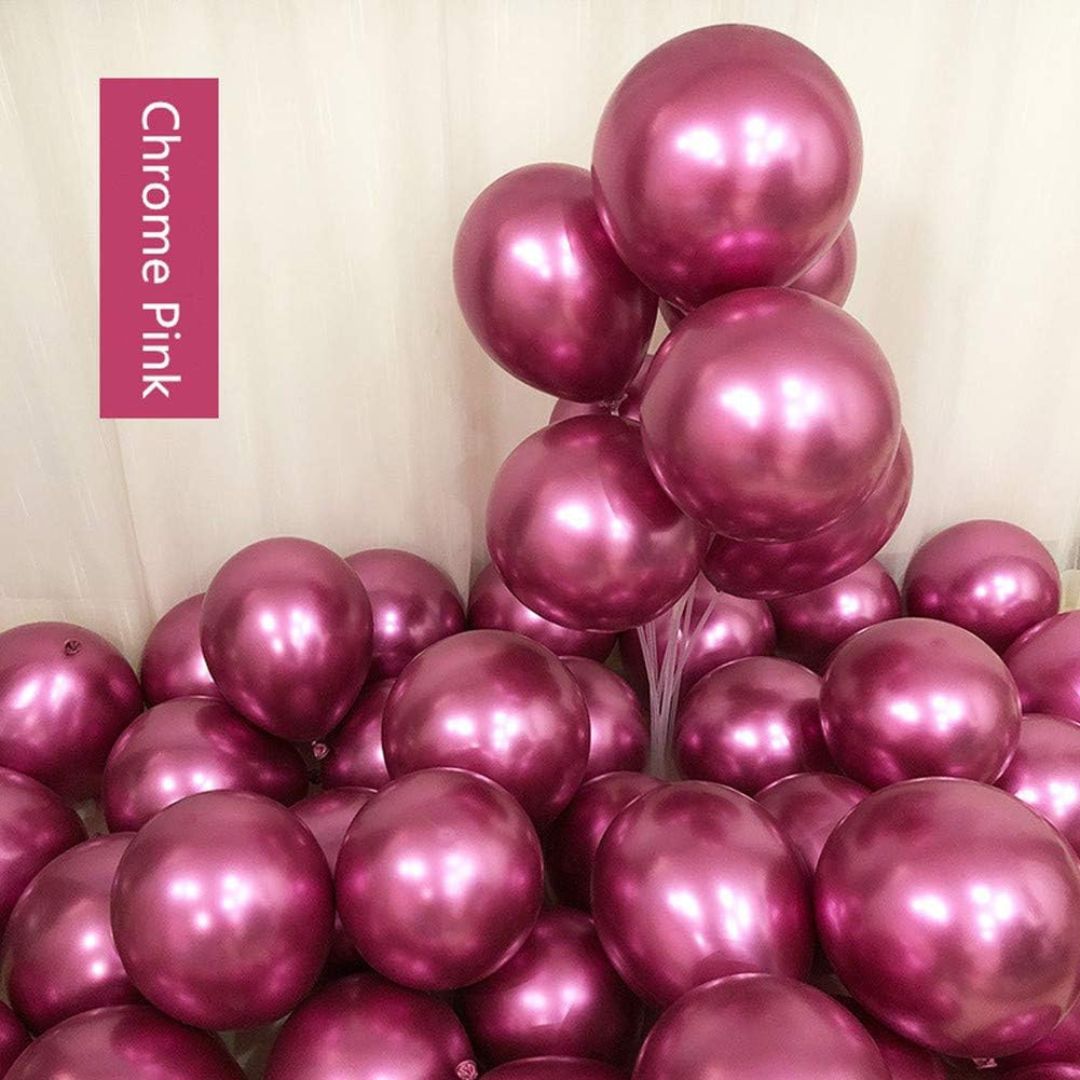 9" Chrome Pink Balloons - 20PC