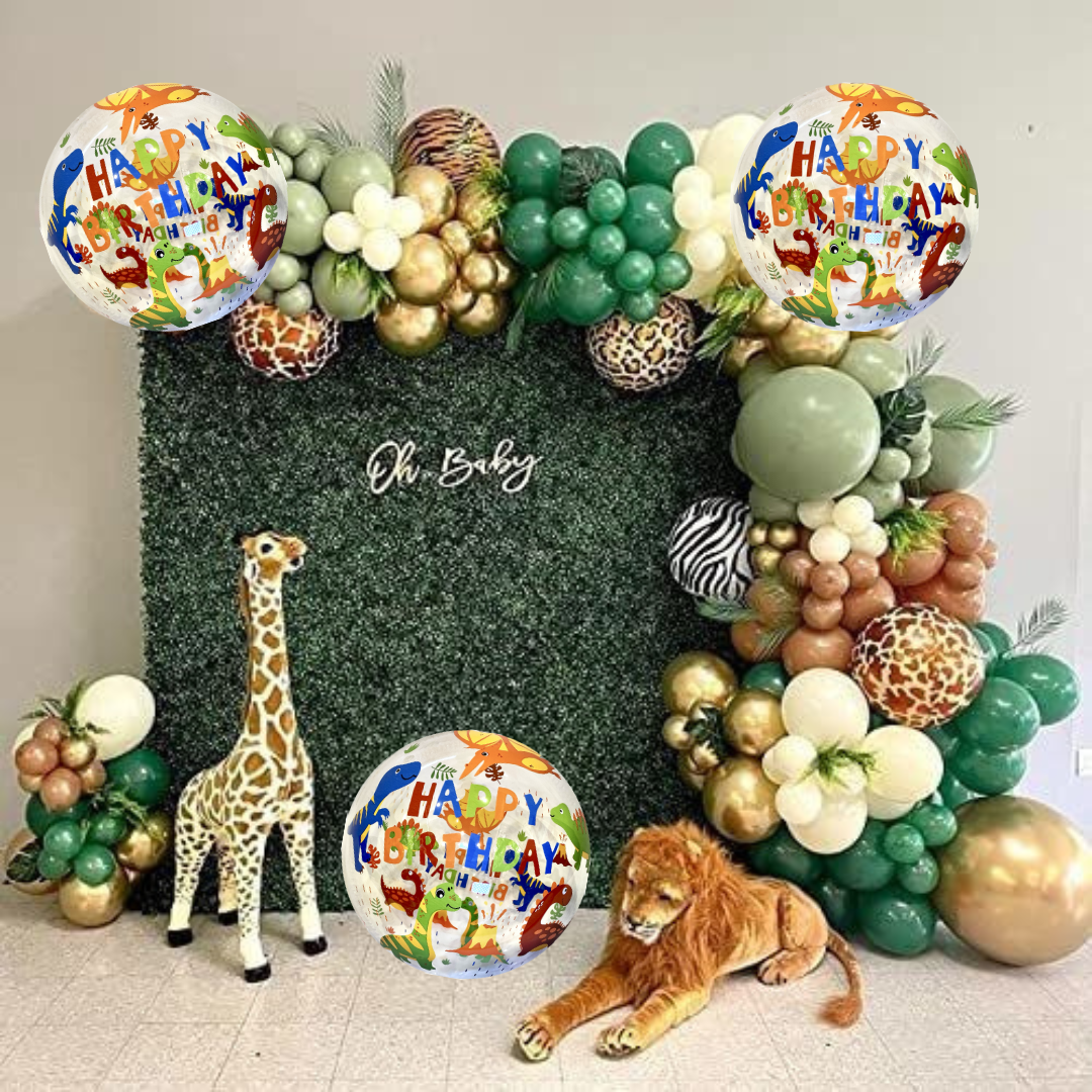 BOBO Print Balloon Dino Theme 18"