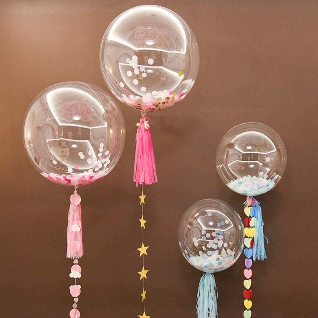 Bobo Transparent Balloon w/Pastel Balloons - 10PC