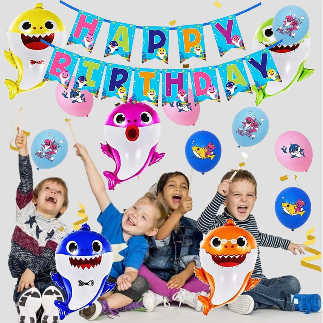 Baby Shark Theme Birthday Banner - Over 9FT