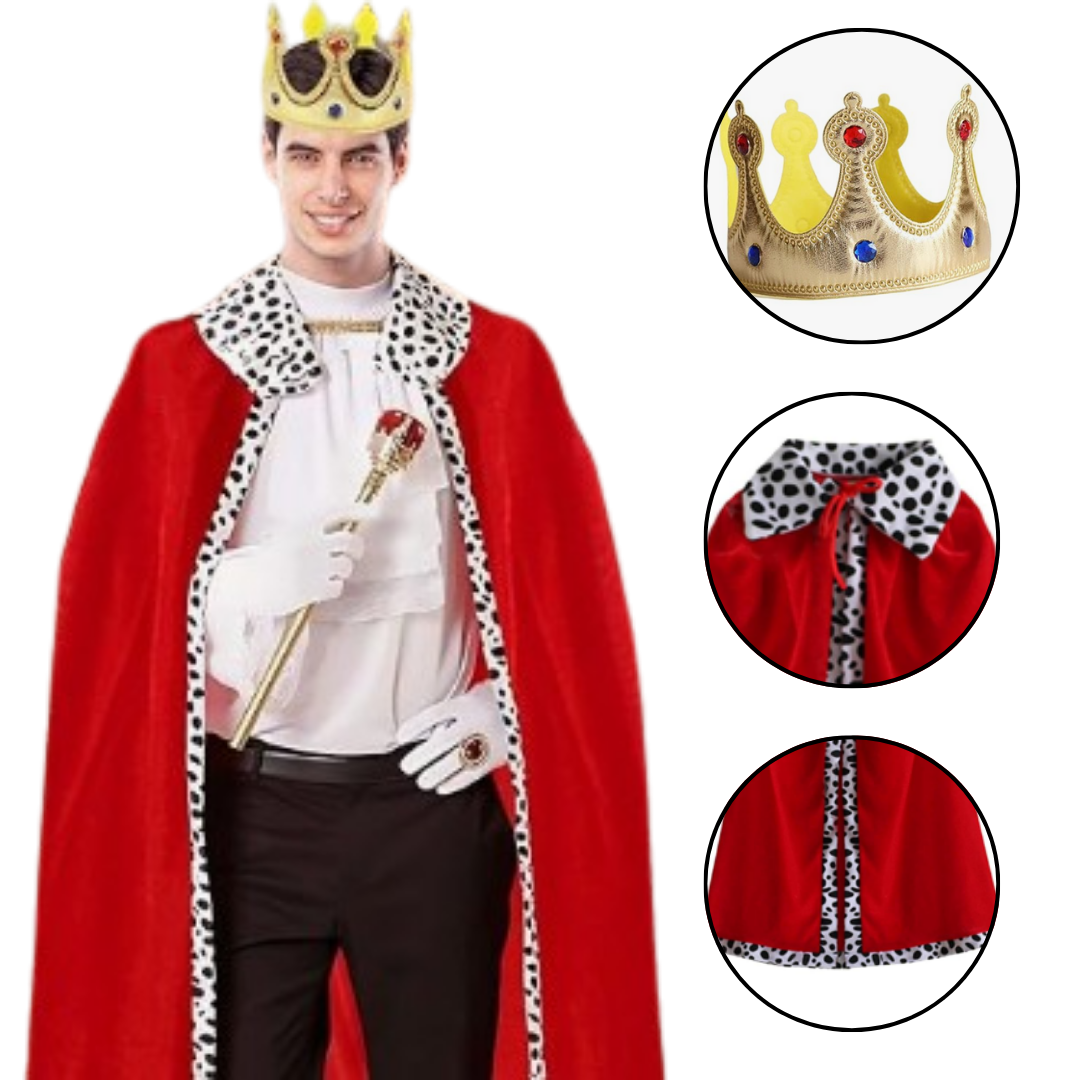 Adult King Robe &amp; Crown Red