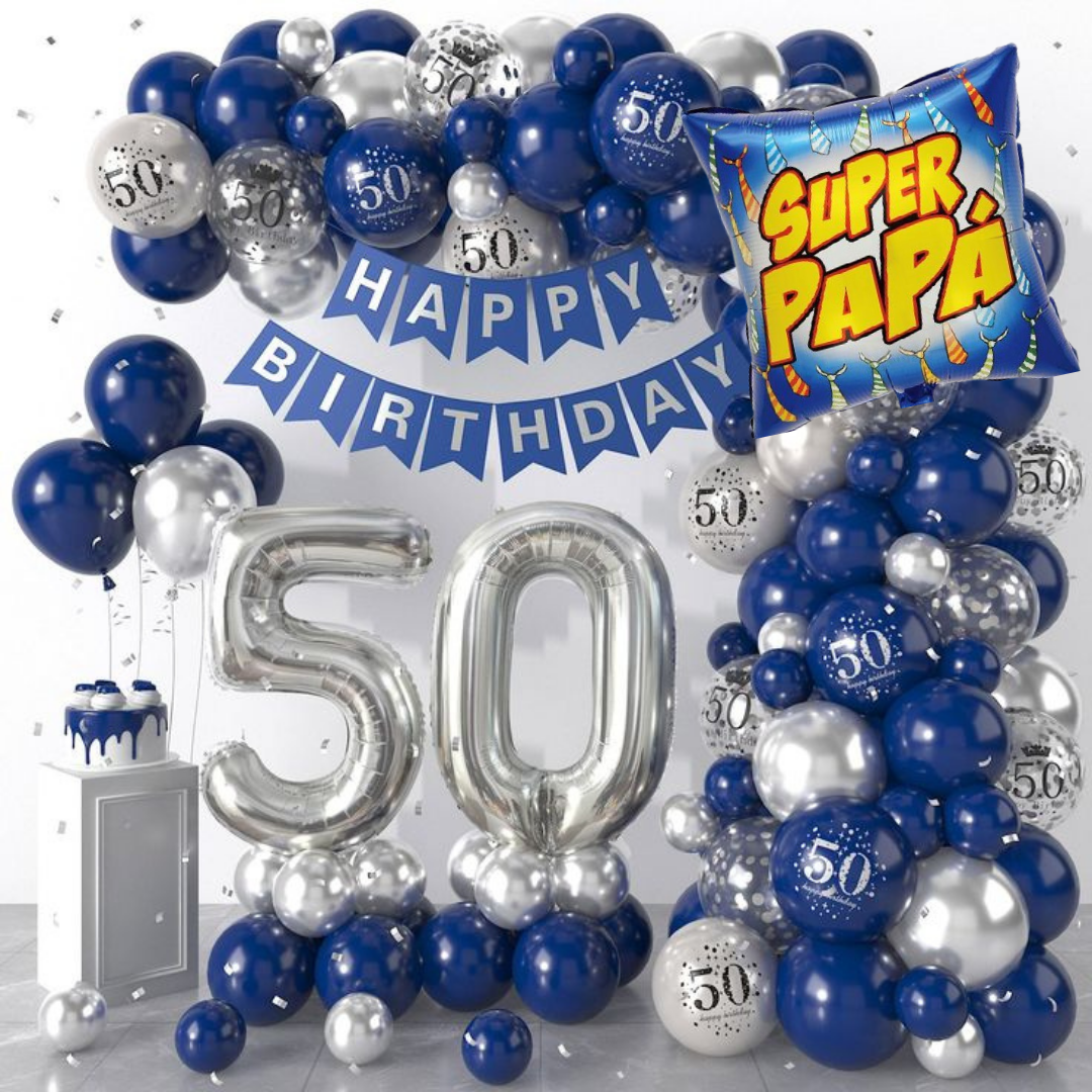 18" Square Colorful Super Papa Balloon