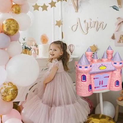 3D Castle Shaped Pink Princess Cake Pinata