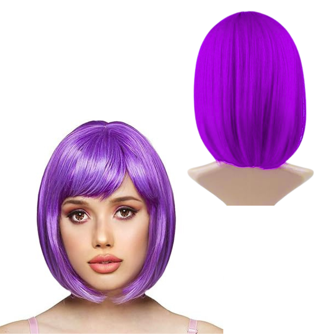 Colored Blunt Cut Wig Purple