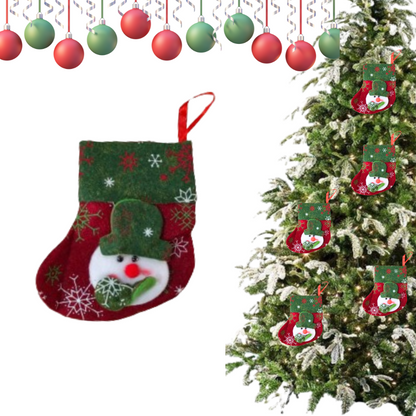 Red & Green Christmas Stockings With Santa - 1PC