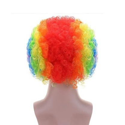 Multi Color Afro Wigs -  Premium Curly Afro wigs Clown Joker Malinga Unisex Funky Hair Wig