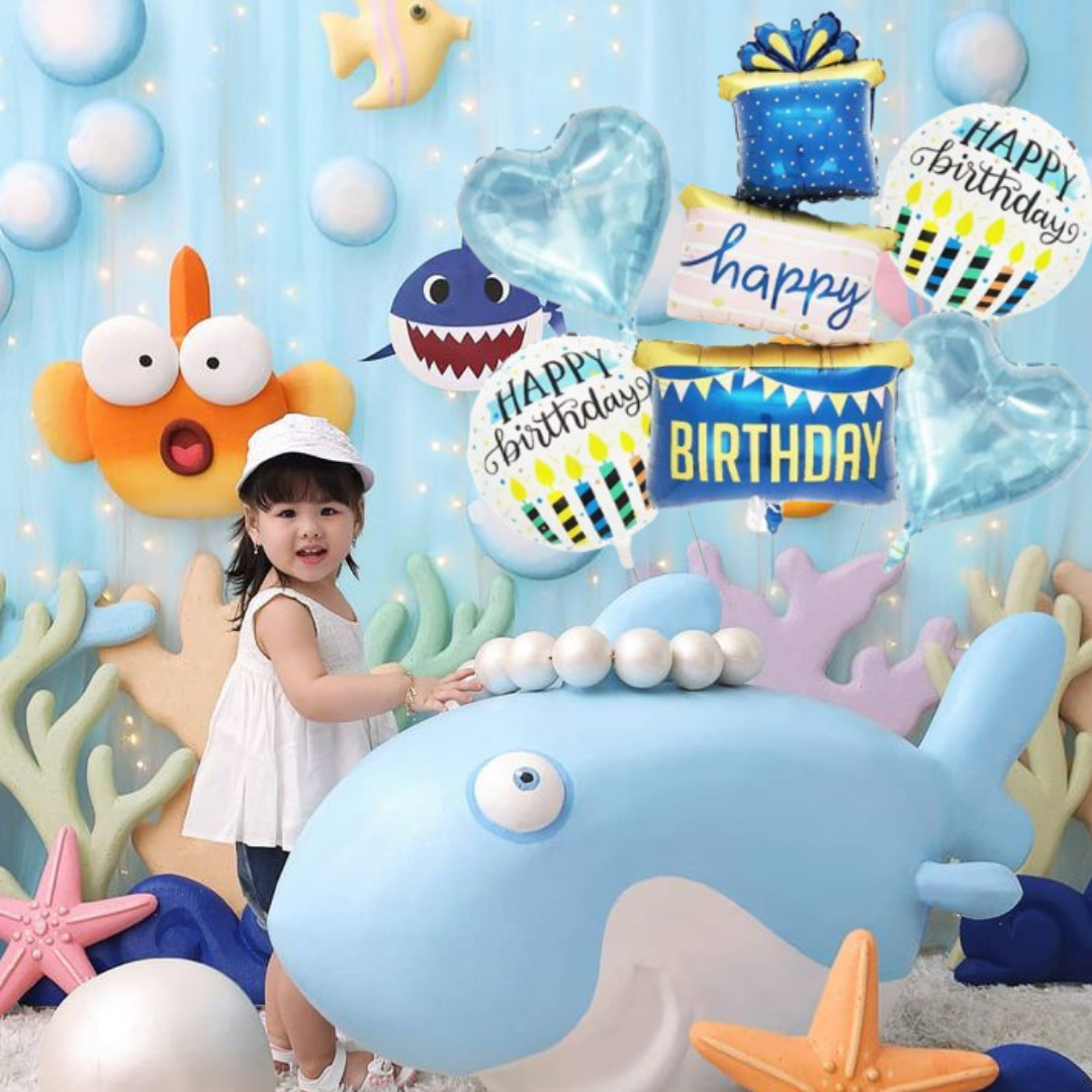 Happy Birthday 3 Layer Cake Blue Set - 5PC