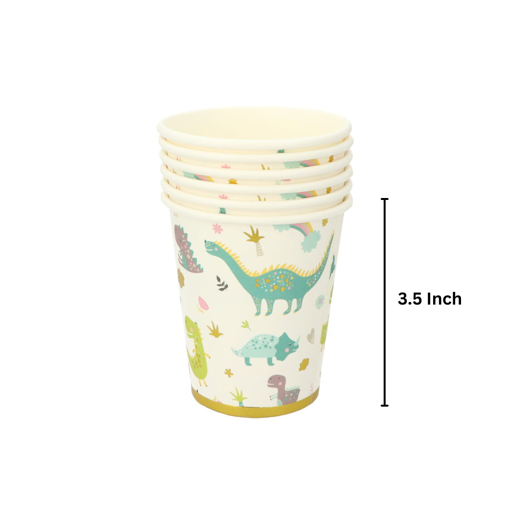 Little Dino Theme Birthday Paper Cups- 10PC -250ML