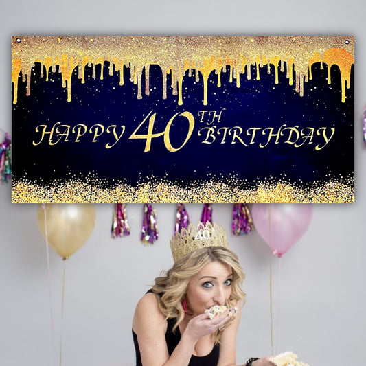 Happy 40th Birthday Banner - 4FT X 2FT