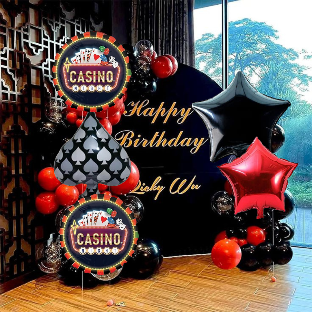 Black Spade Card Party Balloon -5Pc