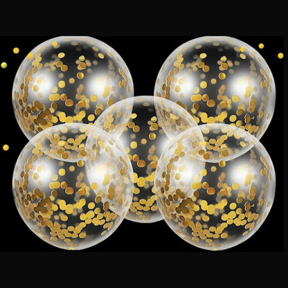 Wanna Party 5 Pieces 24 Inch Jumbo Bubble Confetti Bobo Balloons Including Gold Confetti for Wedding Birthday Anniversary Christmas Decorations(Gold)