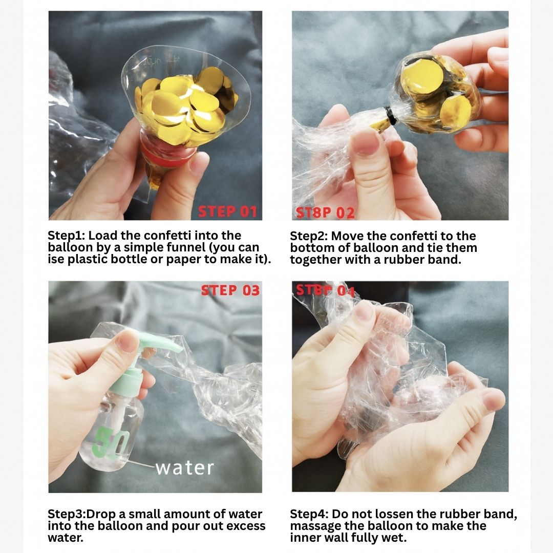 Wanna Party 5 Pieces 24 Inch Jumbo Bubble Confetti Bobo Balloons Including Gold Confetti for Wedding Birthday Anniversary Christmas Decorations(Gold)