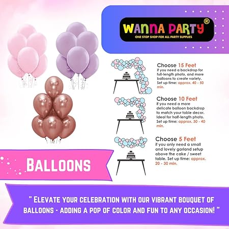 Pink Birthday Decoration Items Combo Set For Girls Kids- 65Pcs Happy Birthday Banner