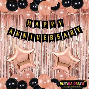 Happy Anniversary Decoration Items - 34Pcs Combo Pack including Happy Anniversary Banner