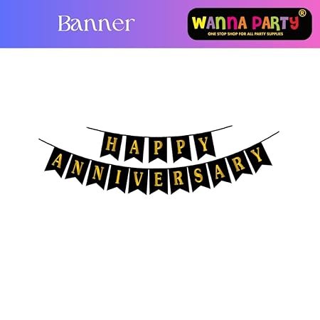 Happy Anniversary Decoration Items - 34Pcs Combo Pack including Happy Anniversary Banner