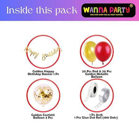 Elegant Birthday Decoration Items Kit - 47Pcs Including Happy Birthday Banner