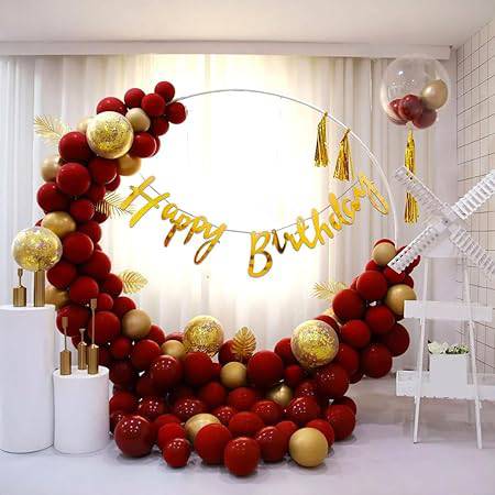 Elegant Birthday Decoration Items Kit - 47Pcs Including Happy Birthday Banner