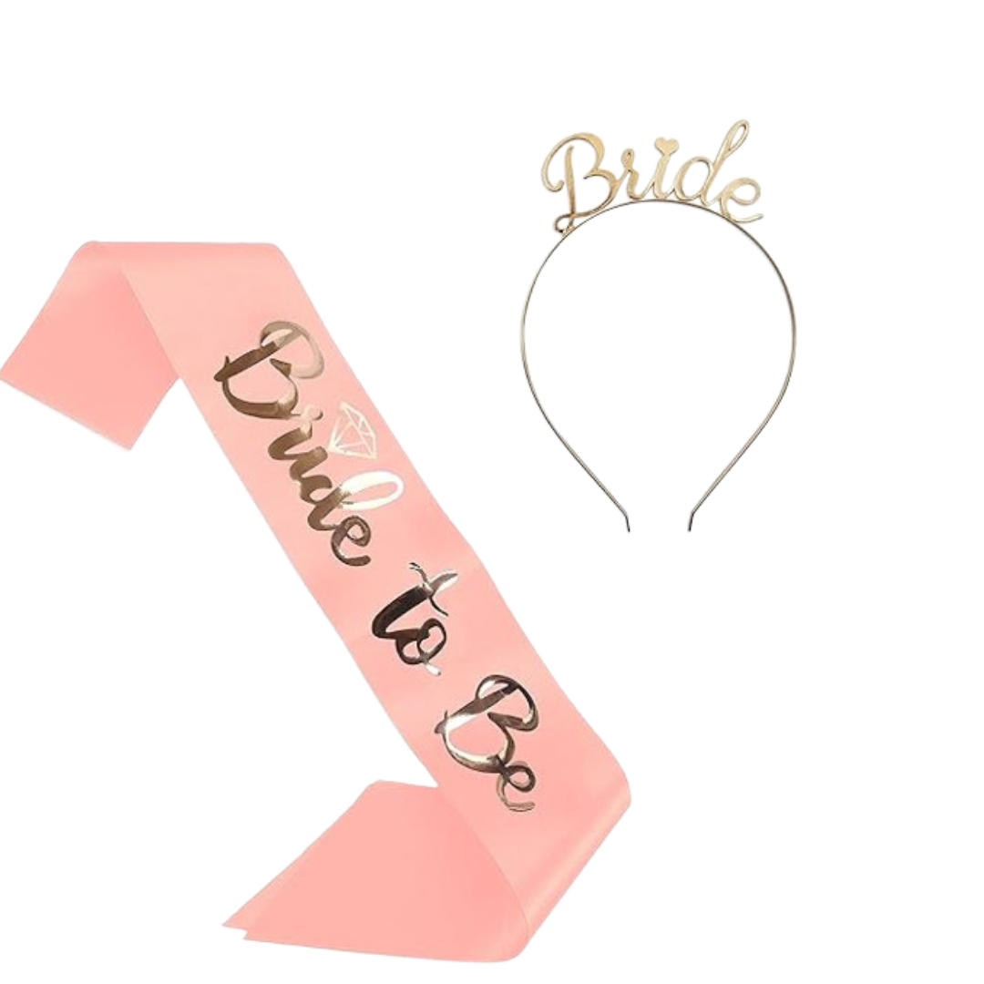 Bride to Be Sash & Headband Tiara Set