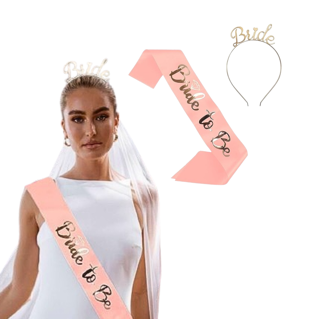 Bride to Be Sash & Headband Tiara Set