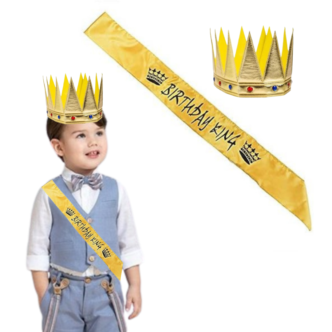 Birthday king combo, birthday king sash and crown