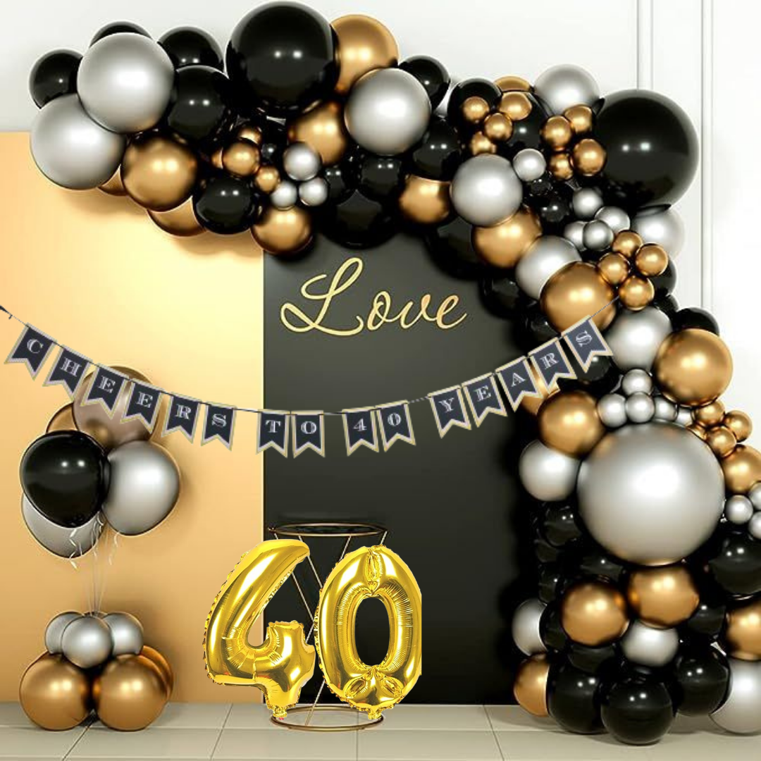 Happy 40th Birthday Decorations Combo Kit - 33 pcs