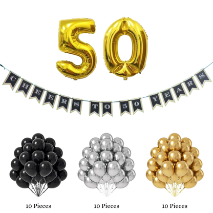 Happy 50th Birthday Decorations Combo Kit - 33 pcs