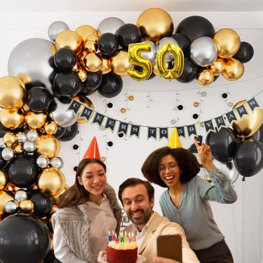 Happy 50th Birthday Decorations Combo Kit - 33 pcs