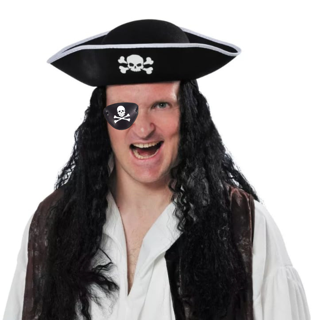 Pirate Cap with Eye Patch Halloween For Kids and Adults