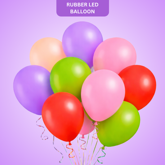 Rubber Led Balloons For Decoration - 10Pcs,Led Light Balloons For Party|Birthday Decoration Items|Birthday Balloons For Decoration|Glow Balloons|Valentines Day Decoration Items,Multicolor