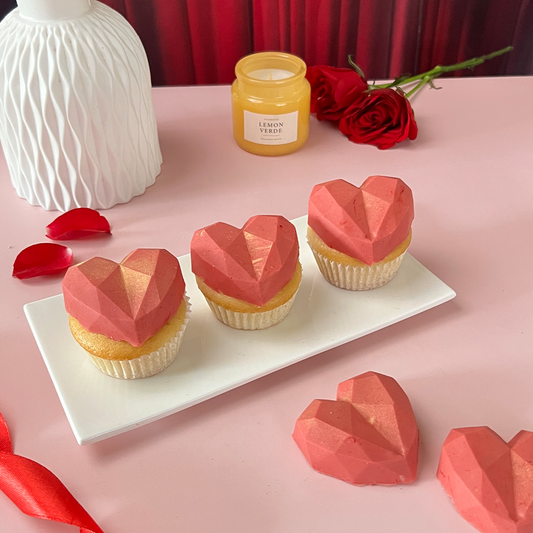 Wanna Party Heart Shape Cupcakes Box of 4