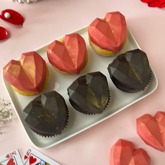 Wanna Party Heart Shape Cupcakes Box of 6