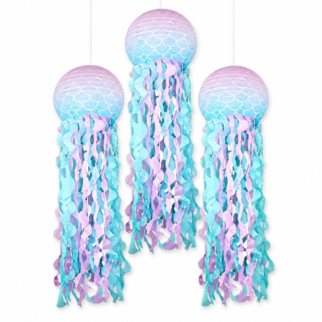 Mermaid Lanterns Hanging Decoration Combo 3PC - Ocean Theme | Wanna Party - Image 2