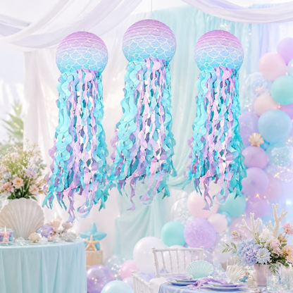 Mermaid Lanterns Hanging Decoration Combo 3PC - Ocean Theme | Wanna Party - Image 5