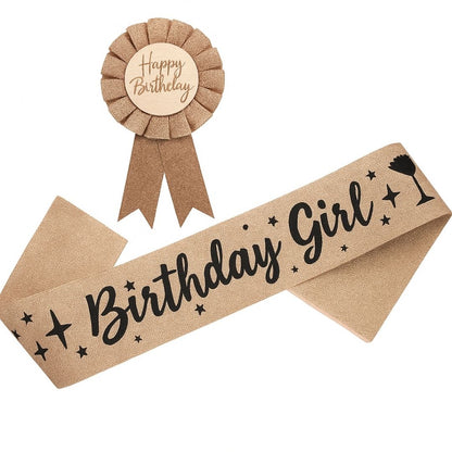 Birthday Girl Sash & Badge Combo - Set of 2