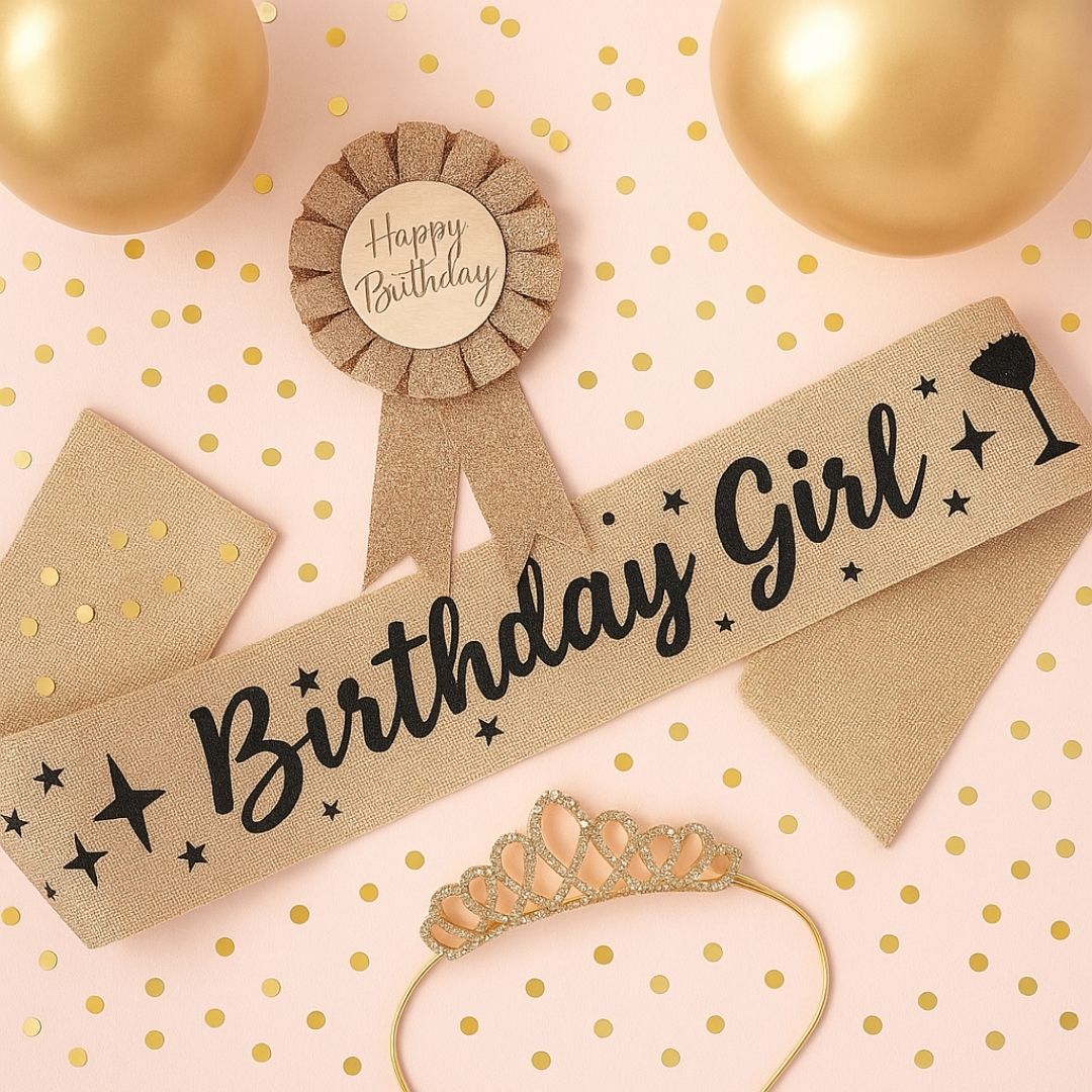 Birthday Girl Sash & Badge Combo - Set of 2