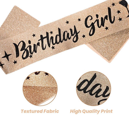 Birthday Girl Sash & Badge Combo - Set of 2