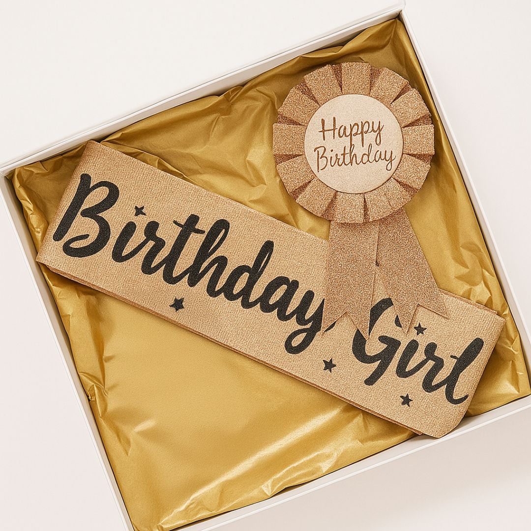 Birthday Girl Sash & Badge Combo - Set of 2