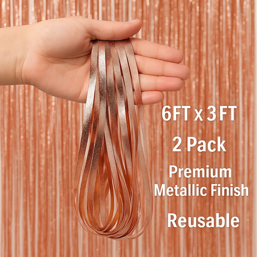 2Pcs Textured Shiny Rose Pink Foil Curtain For Decoration – 3.28 x 6.56 FT