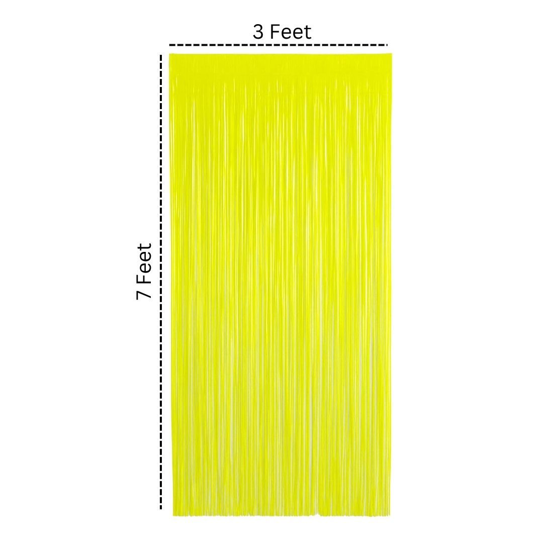 Wanna Party Pack of 2 Neon YellowFoil Curtains Backdrop
