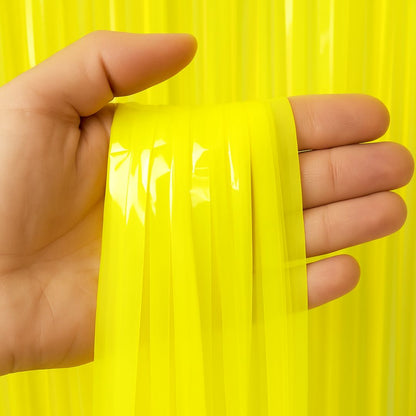 Wanna Party Pack of 2 Neon YellowFoil Curtains Backdrop