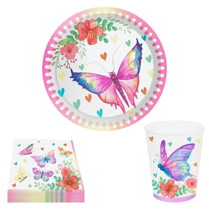 Butterfly Theme Tableware Combo Set - Pack of 40